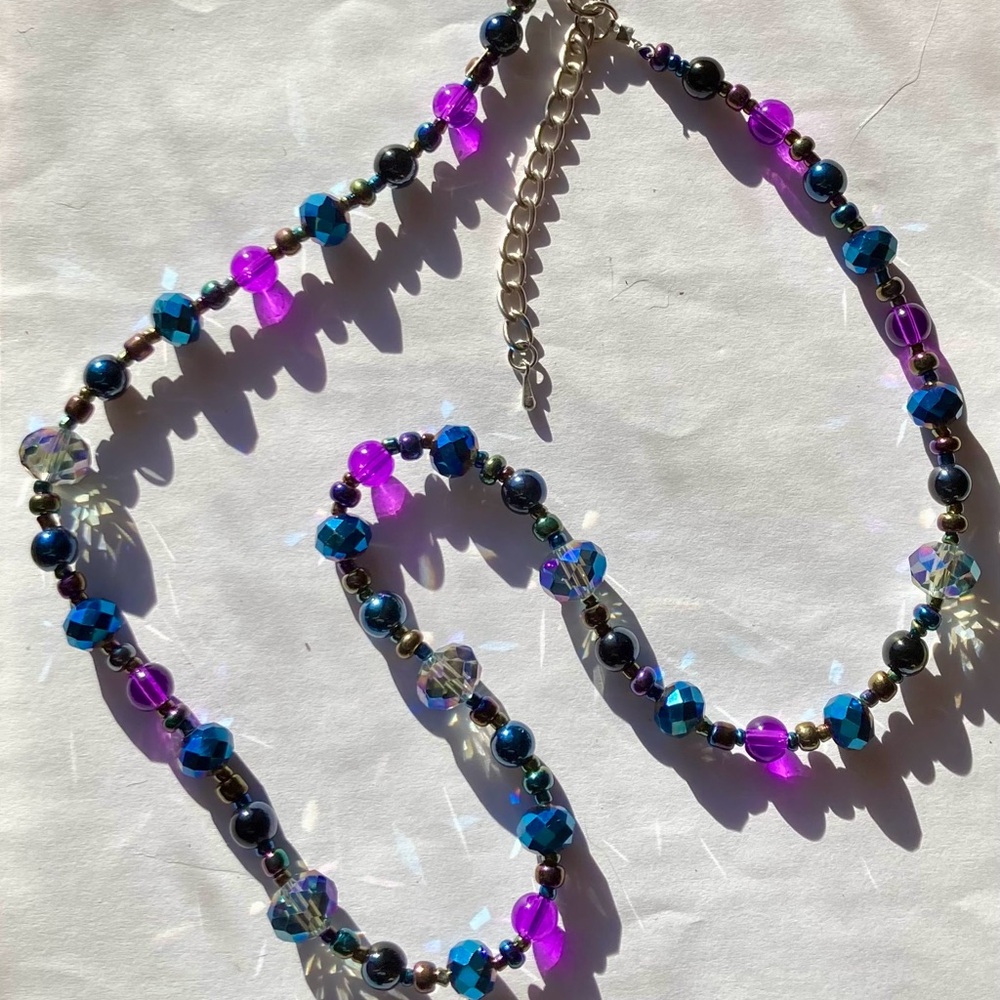 Dark Oil Slick Bead String